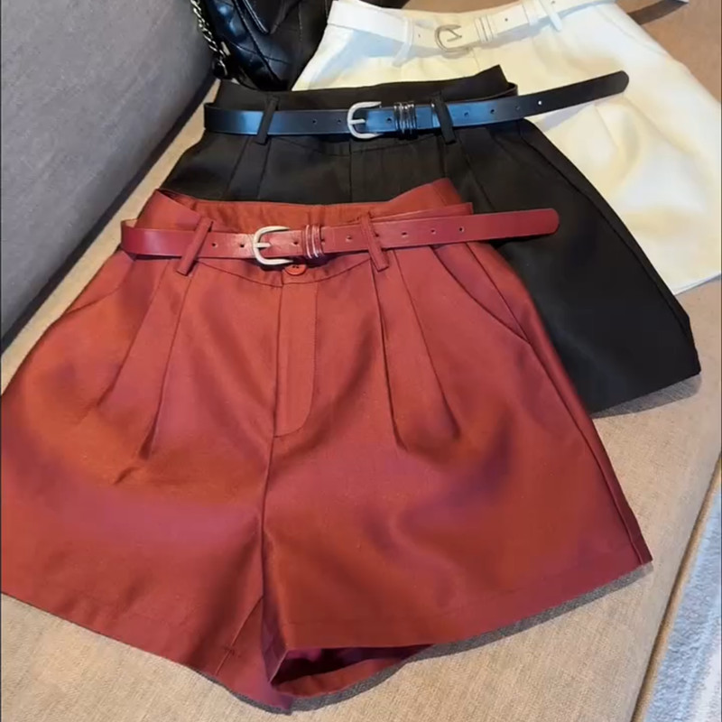 Loose Fit Slimming Casual Shorts for Pear-Shaped Body Women Summer New Plus Size High Waist Versatile Wide-Leg Three-Quarter Shorts