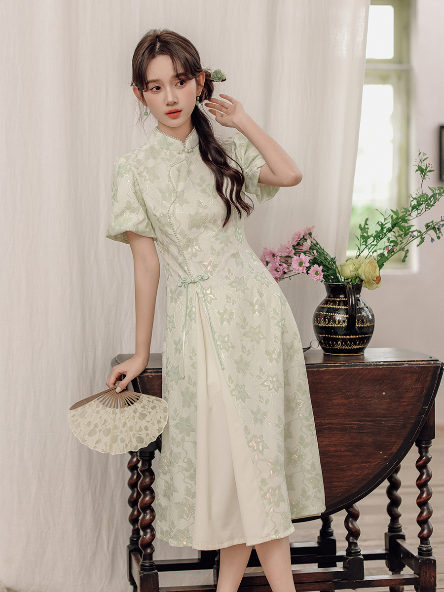 2024 Spring and Summer New Elegant Improved National Style Dress New Chinese Style Girl's Casual Cheongsam Dress 40