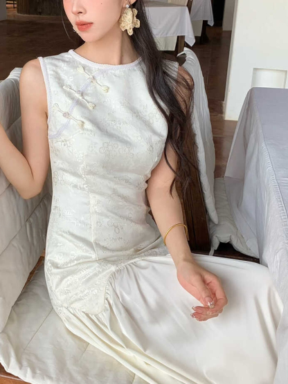 Qingelle New Chinese Elegant Panel Dress 名门大小姐 ✦绝美！ 新中式拼接设计连身裙*2 Colors