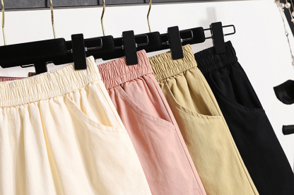 Casual Wide-Leg Shorts 百搭休闲阔腿短裤*4Colors~ 腰围是松紧带