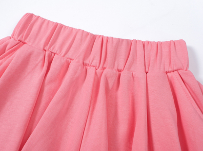 【套装】 Cutout Back Tee & Color Pop Skirt 露背镂空长袖T恤+多巴胺裤裙