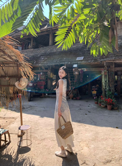 Qingelle New Chinese Elegant Panel Dress 名门大小姐 ✦绝美！ 新中式拼接设计连身裙*2 Colors