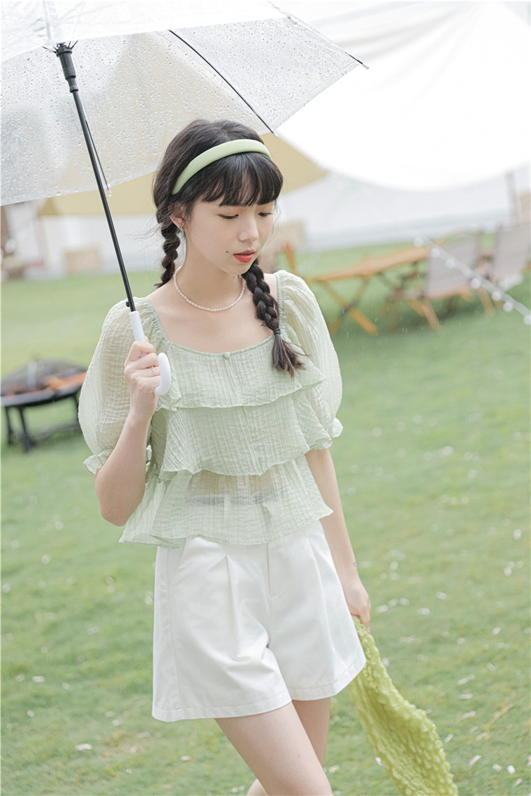 高腰洗水棉阔腿五分裤* 3 Colors