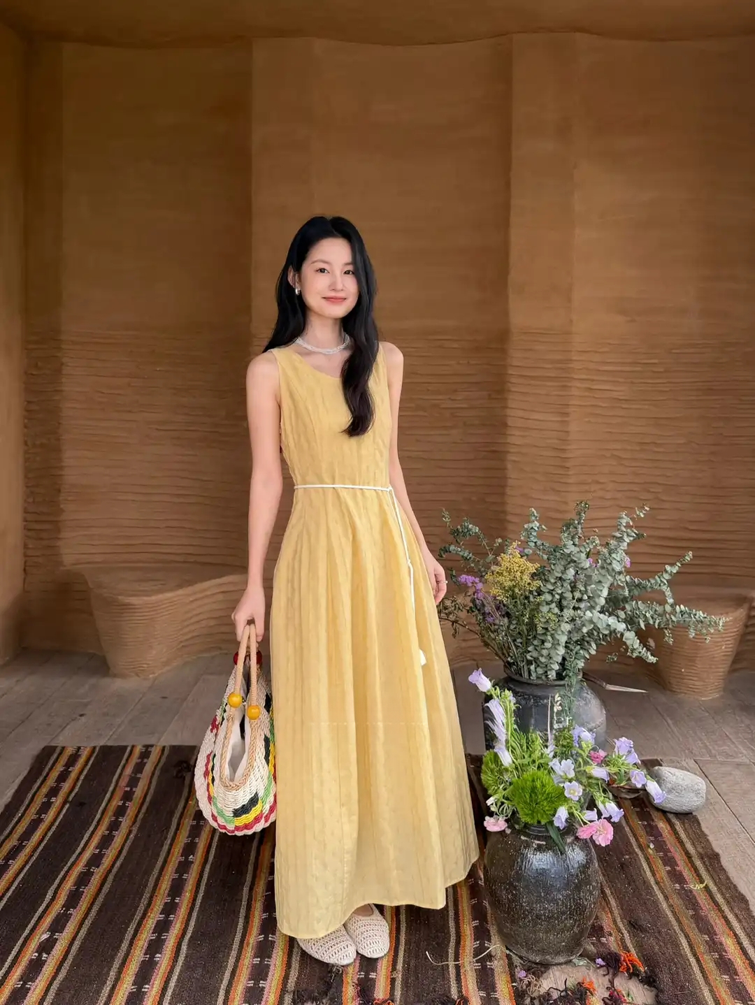 LUMEA Textured Midi Dress 简约肌理背心连身裙* 6 Colors