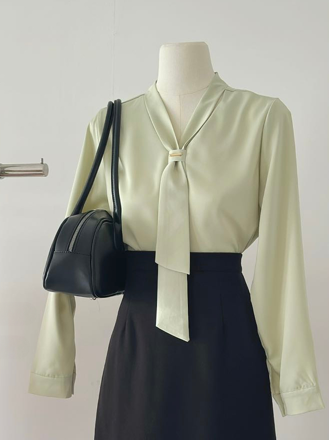 PARVÉ Scarf Tie Blouse 飘带轻奢衬衫*5 Colors