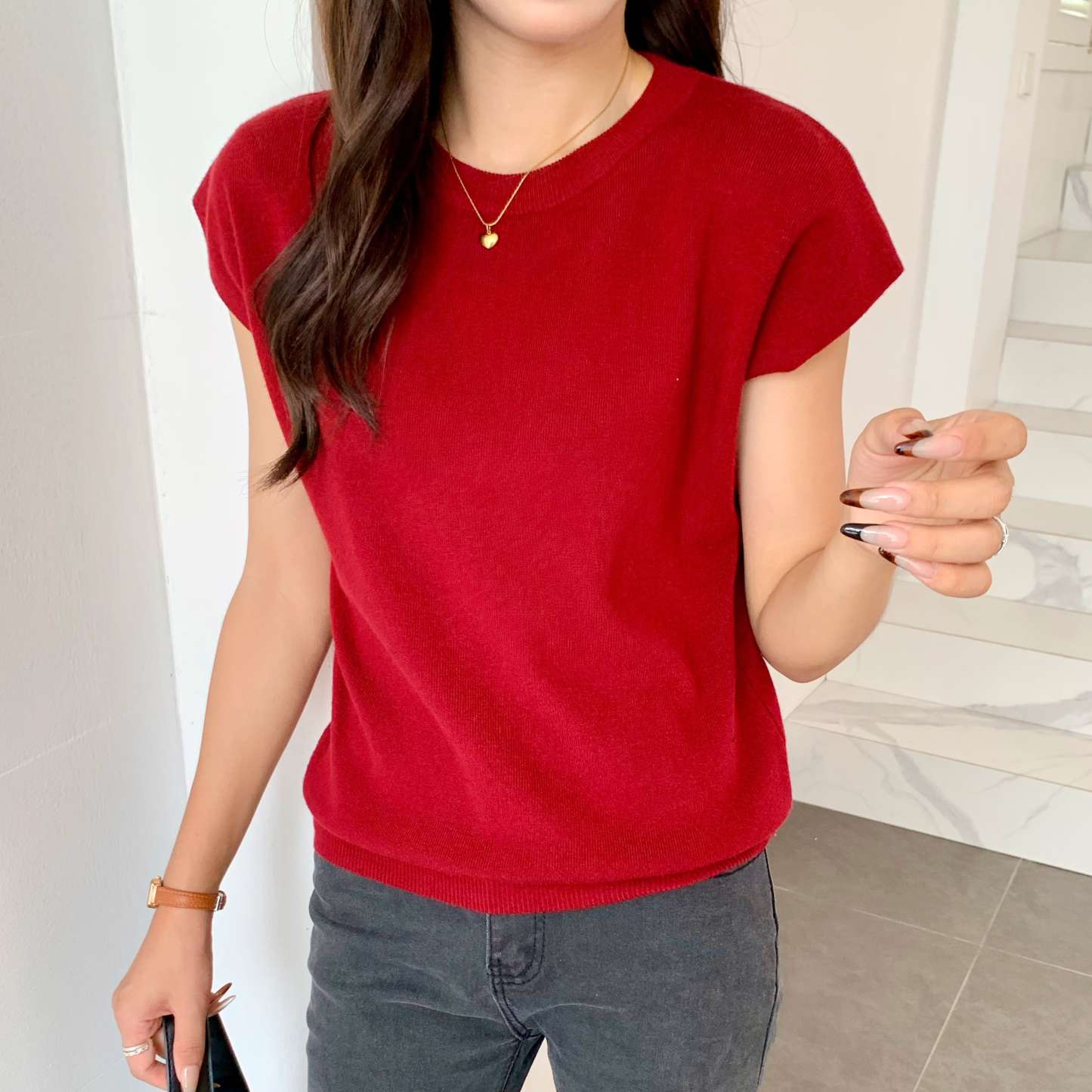 Basic Crew Neck Knit Top基础款圆领针织上衣*7 Colors