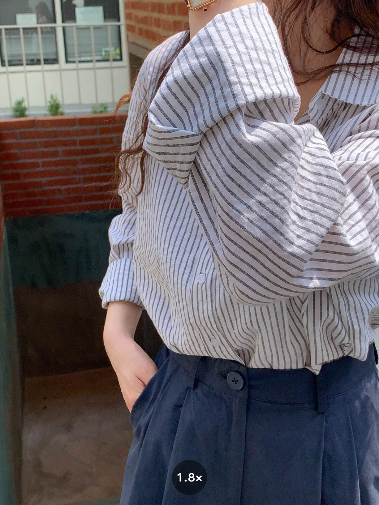 Casual Striped Long-Sleeve Blouse 治愈系女孩~经典条纹宽松长袖衬衫*3Colors