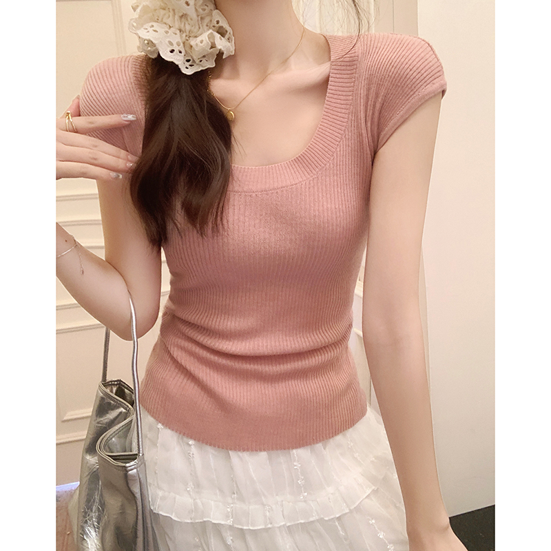 Basic Knit Tee 薄款简约针织上衣*4 Colors