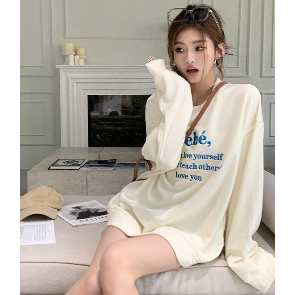 Macaron Bebe Embroidered Sweatshirt 马卡龙色Bebe刺绣宽松卫衣*2Colors