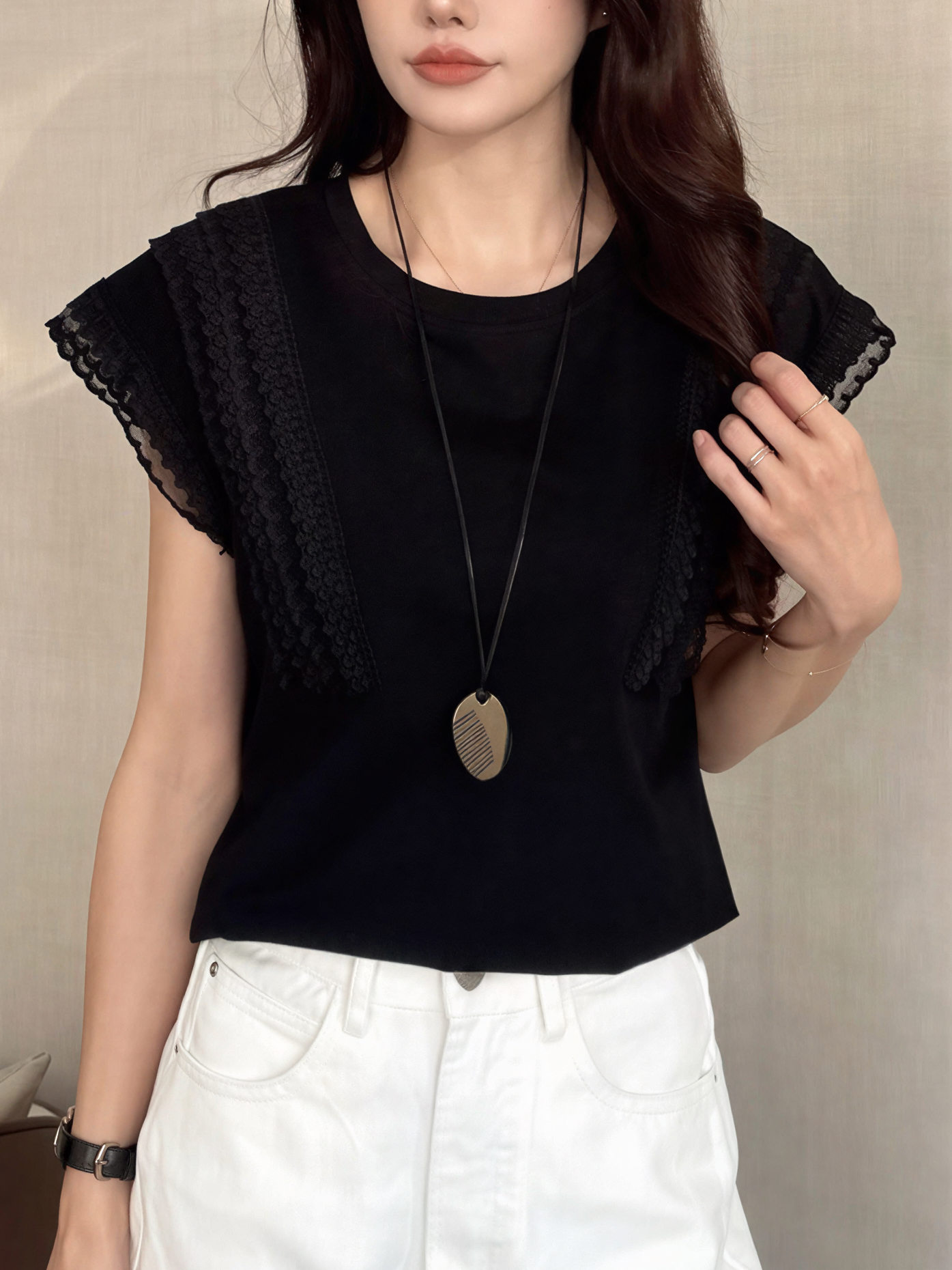 Korean Sweet Lace Trim Top 韩系甜美蕾丝花边上衣*5 Colors