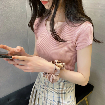 Soft Knit V-Neck Top 针织V领上衣*5 Colors