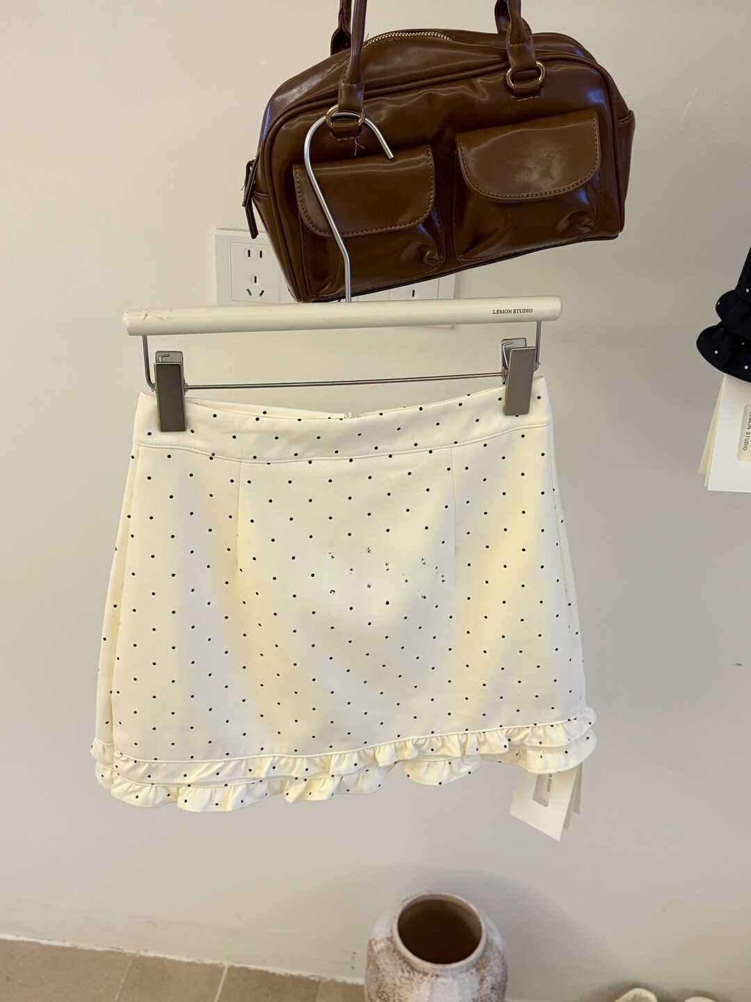 Ruffled Polka Dot Midi Skirt