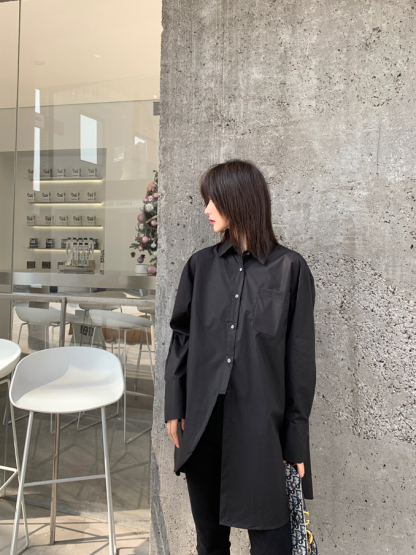 Asymmetric Long Shirt 小众设计不规则长款衬衫 *2  Colors