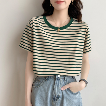 Vintage Stripe T-shirt 撞色复古条纹短袖t恤*5 Colors