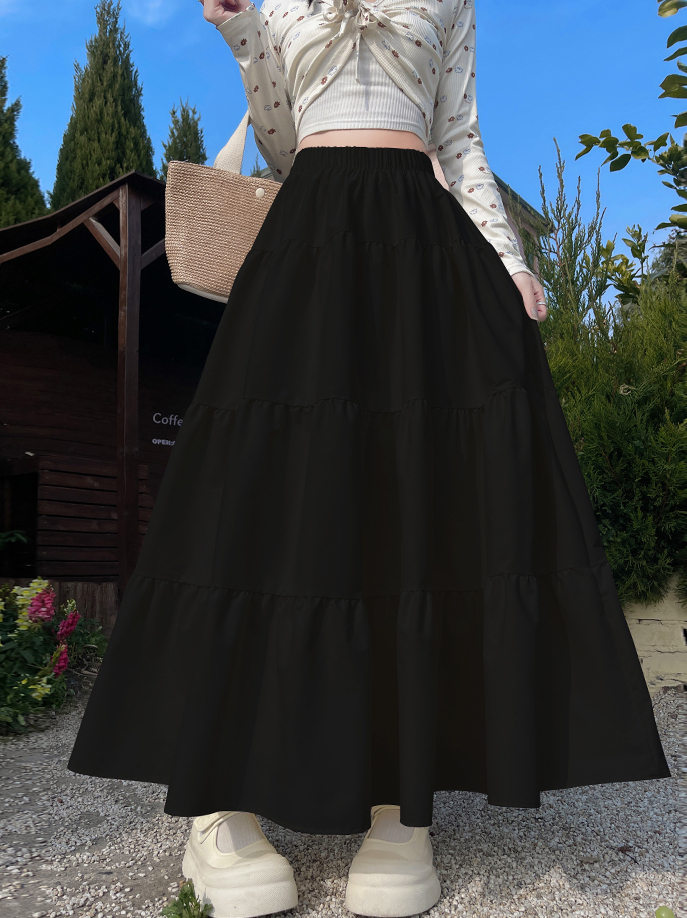 Gentle Temperament Flared Umbrella Skirt 温柔大摆蛋糕裙