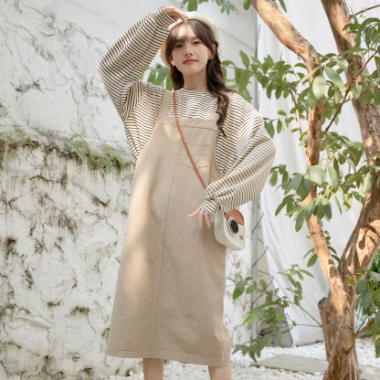 College Style Overall Dress  口袋工装背带裙* 2 Colors