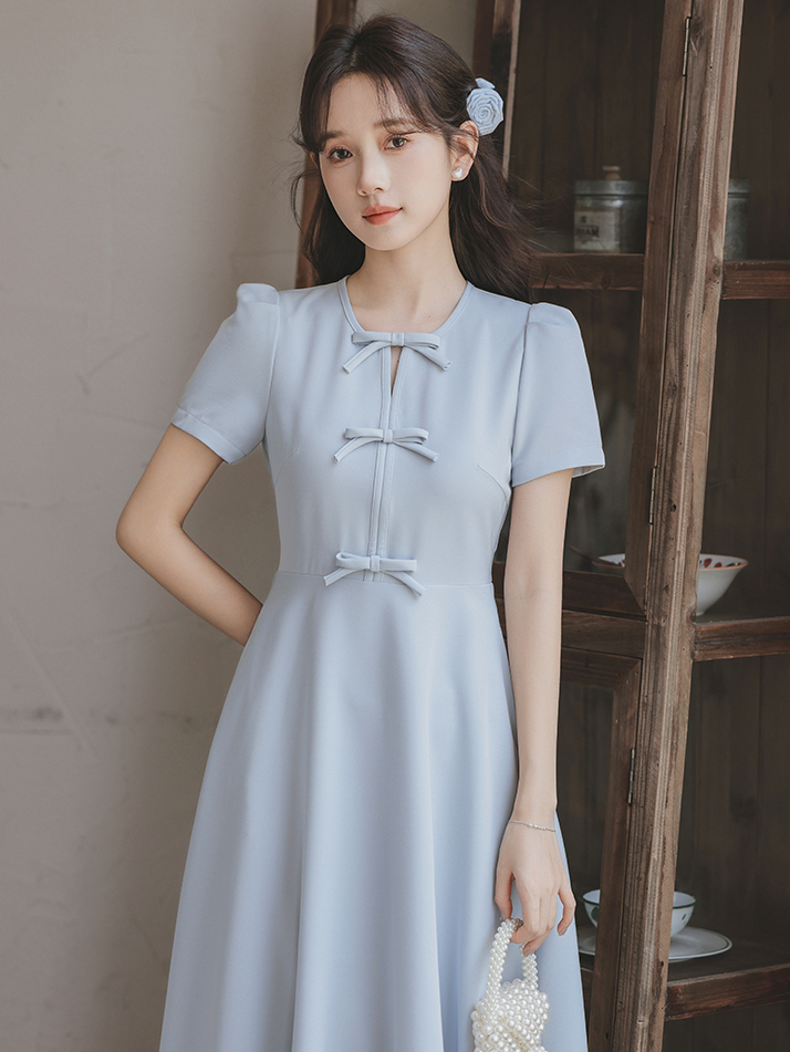 New Chinese Style Improved Cheongsam Dress Women's Summer High Sense Temperament Waist-Controlled Slimming Dress 50