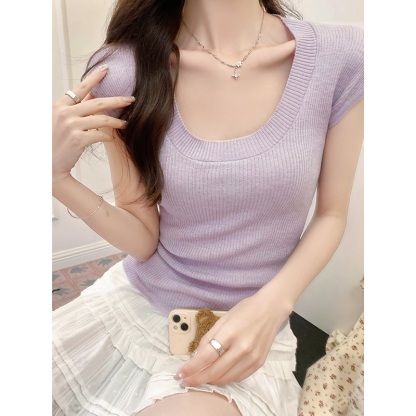 Basic Knit Tee 薄款简约针织上衣*4 Colors