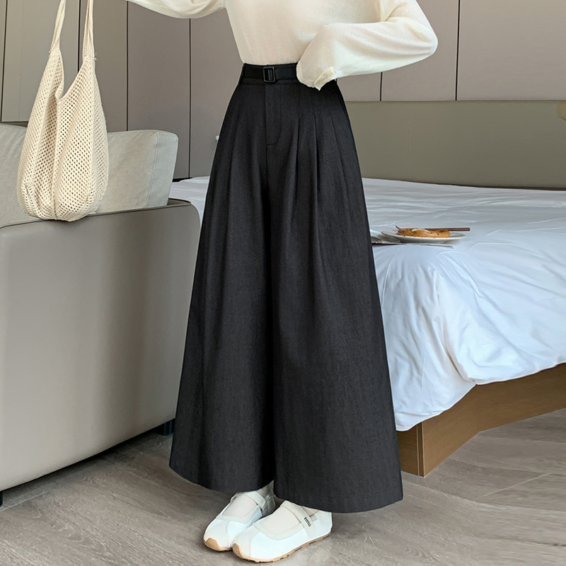 Cotton High-Waist Loose Pants 洗水棉高腰宽松长裤*3 Colors