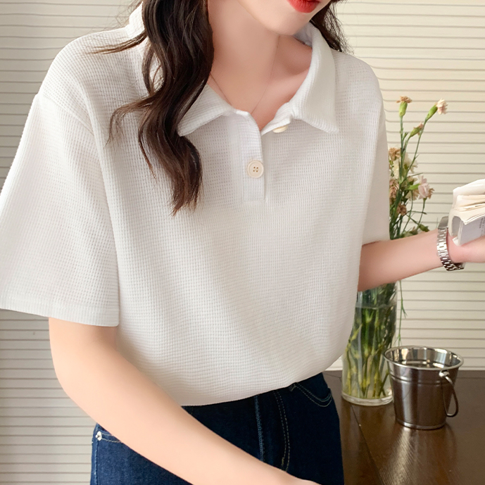 Oversized Waffle Polo Shirt 华夫格宽松Polo衫* 4 Colors