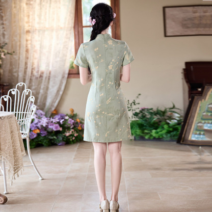 National Style New Chinese Style Short Cheongsam Improved Young Style 2025 New Girl Retro Short Sleeve Small Size Summer