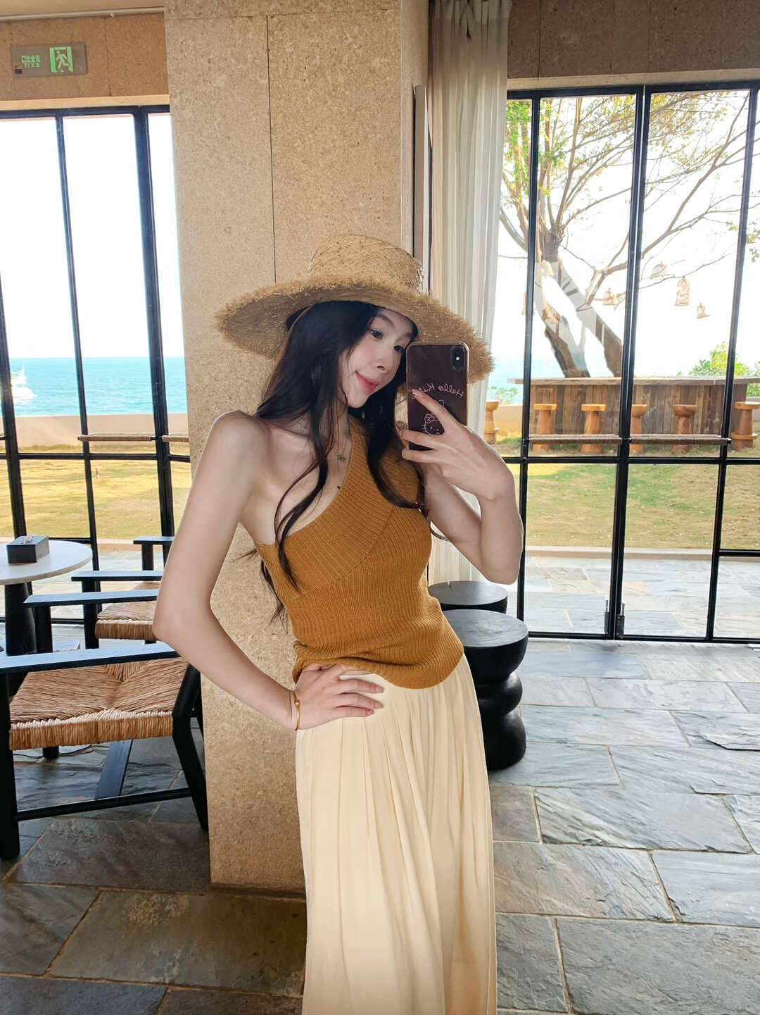 Spicy Girl Off-Shoulder Stretch Knit Tank Top 辣妹斜肩弹力针织背心* 9 Colors