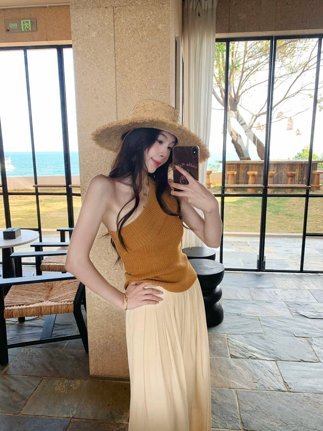 Spicy Girl Off-Shoulder Stretch Knit Tank Top 辣妹斜肩弹力针织背心* 9 Colors