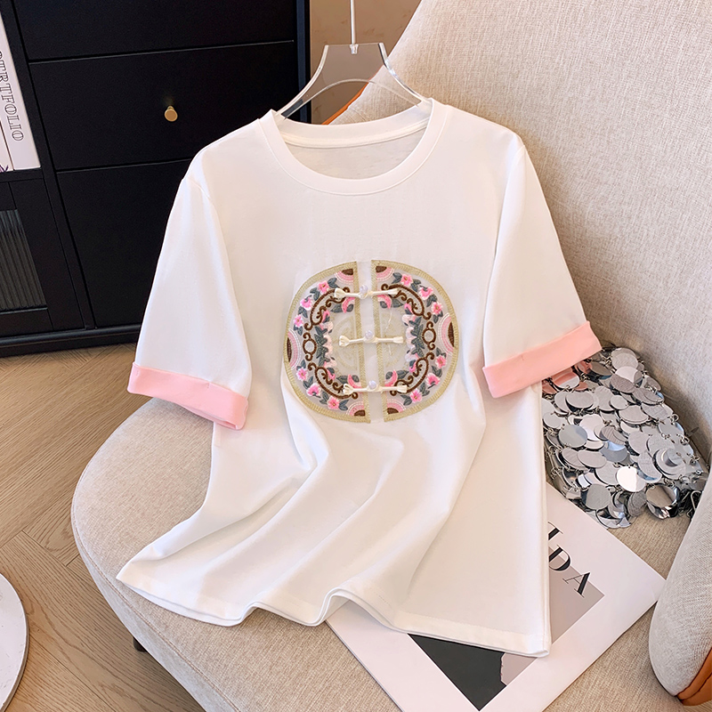Contrast Embroidered Tee 新中式刺绣撞色T恤*2 Colors