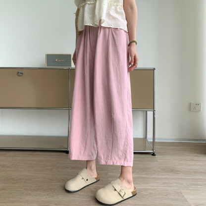 Textured Milk Pants for Women Summer Loose Draped Straight Leg Harem Pants Casual Acetate Velvet Cream Tapered Pants 肌理感奶芙裤
