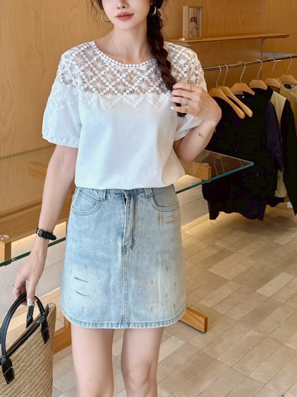 Lace Patchwork Top 蕾丝拼接上衣*4 Colors