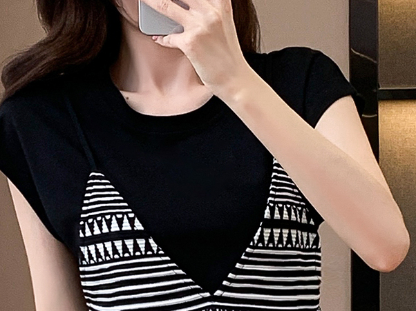 Faux Two-Piece Slip Dress 假两件吊带连衣裙