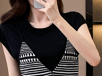 Faux Two-Piece Slip Dress 假两件吊带连衣裙