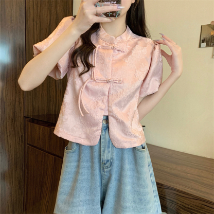 提花泡泡袖衬衫 Jacquard Puff Sleeve Top*5 Colors