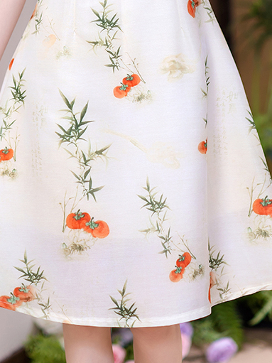 Real Shot New Model College Entrance Exam Cheongsam National Style Improved Printed Dress