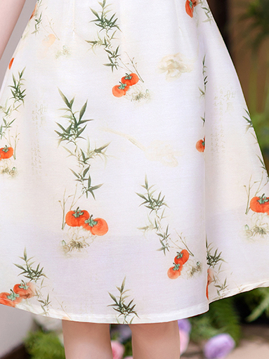 Real Shot New Model College Entrance Exam Cheongsam National Style Improved Printed Dress