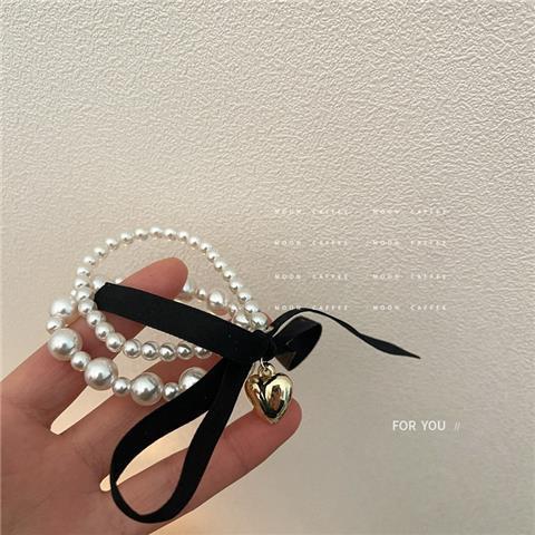 Pearl Butterfly Hair Tie 珍珠蝴蝶结发圈*3色 