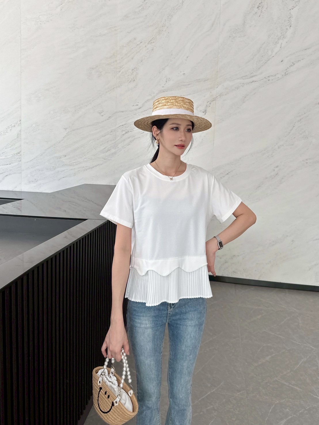 Ruffle Trim Pleated Top 木耳边百褶上衣*4 Colors