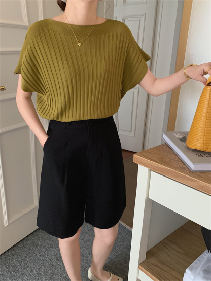 Ice Silk Knit Top 坑条冰丝针织上衣*6色