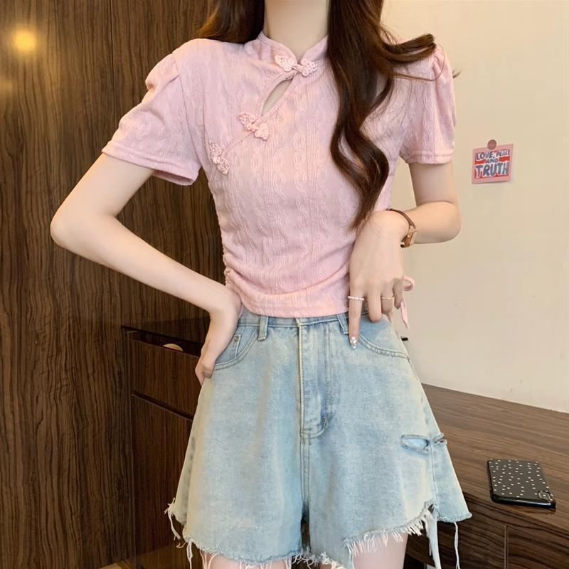 盘扣立领抽绳T恤*2 Colors