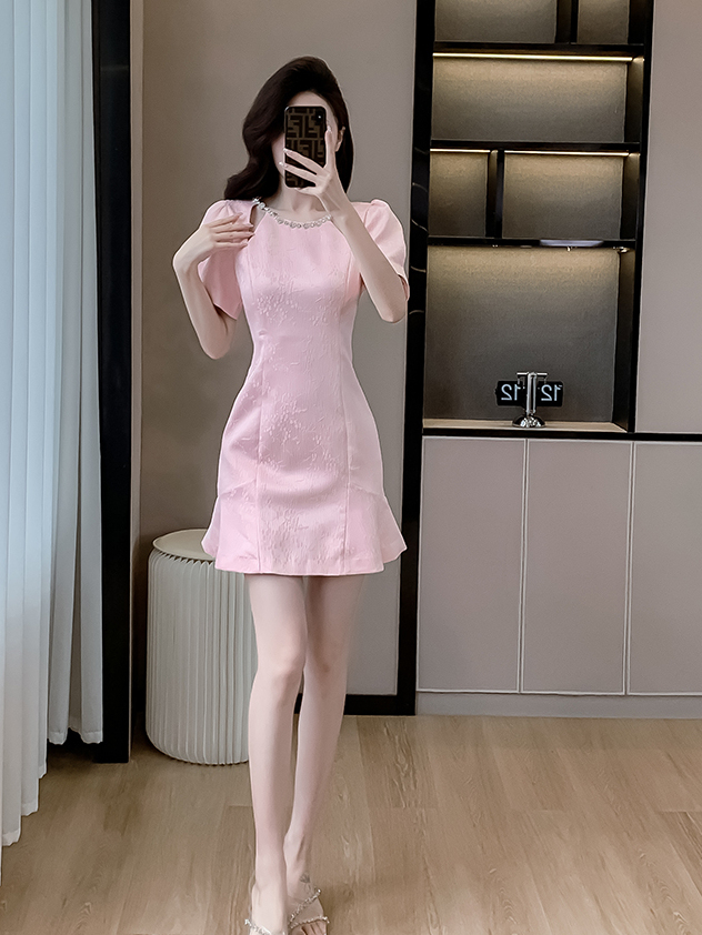 2024 Summer New Dress Slim-Fit Slimming High-End Exquisite Midi Dress for Women