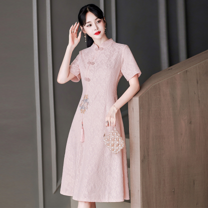 Tassel Embroidery Dress 刺绣流苏中式连衣裙*2 Colors