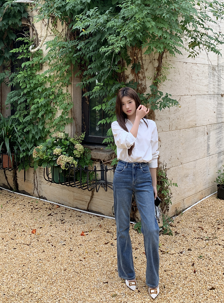 Real Shot 2025 Spring New Design Non-Iron Wrinkle-Resistant White Shirt for Women Elegant Versatile Fashion Blouse Top