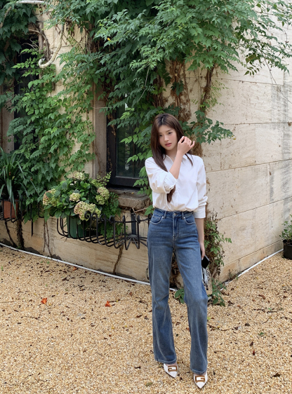 Real Shot 2025 Spring New Design Non-Iron Wrinkle-Resistant White Shirt for Women Elegant Versatile Fashion Blouse Top