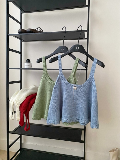 Woven Texture Cami Top 木耳边编织吊带背心*4Colors