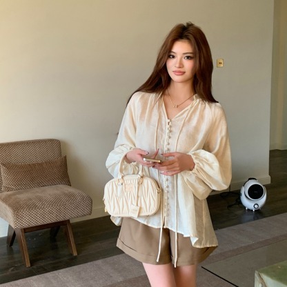 Senna V-Tie Blouse 仙气飘带V领衬衫