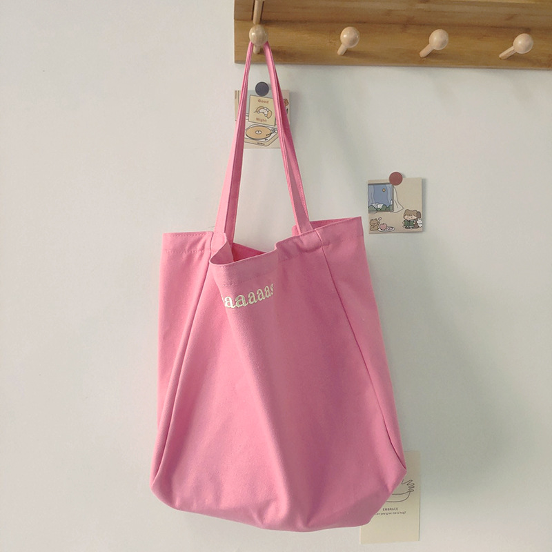 Maaas Candy-Colored Letter Canvas Bag 糖果色字母单肩手提*4Colors