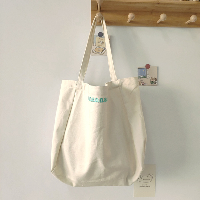 Maaas Candy-Colored Letter Canvas Bag 糖果色字母单肩手提