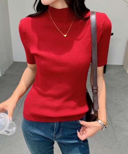 High Neck Ribbed Knit Top 高领罗纹针织上衣*4 Colors