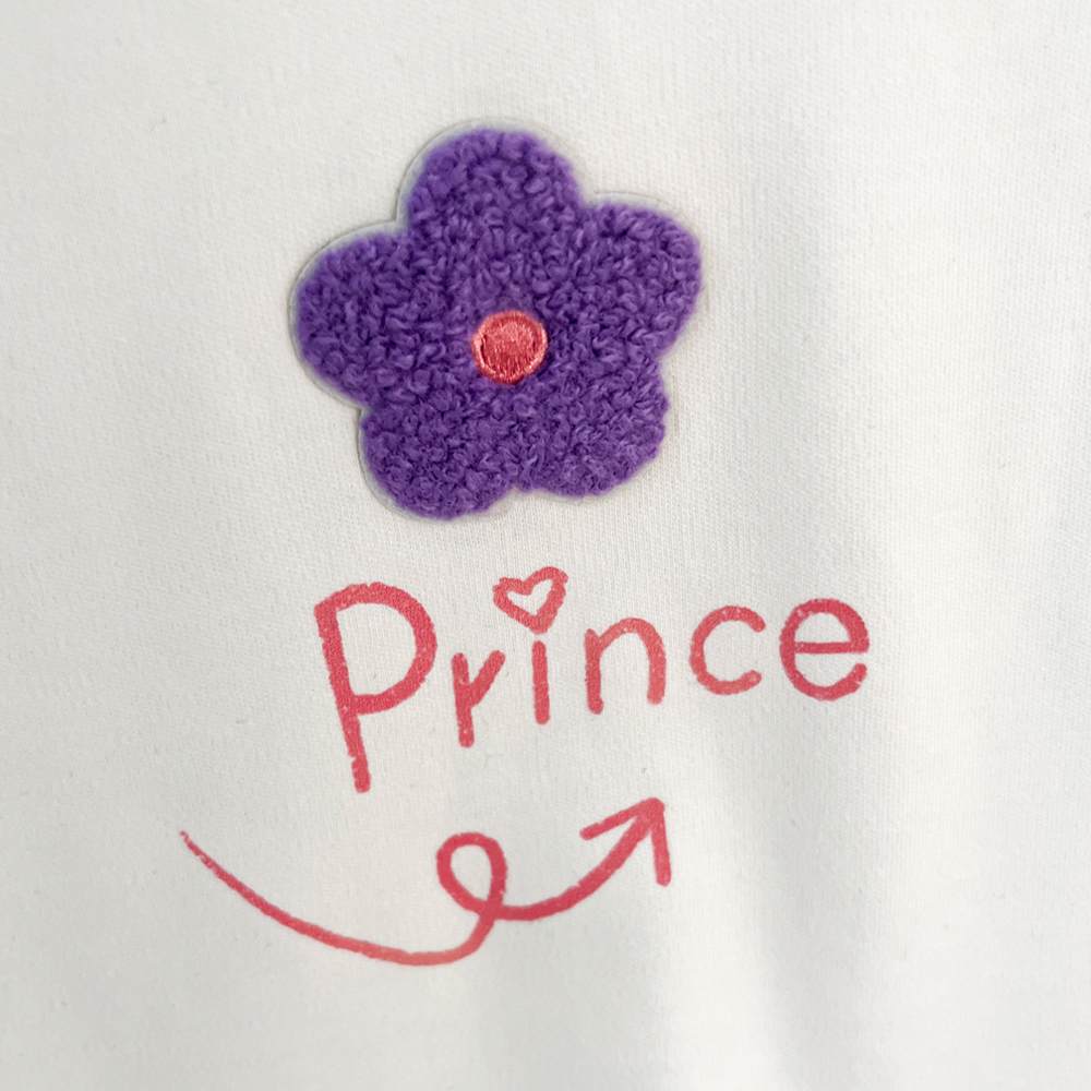 Real Shot Spot High Quality ~ Pure Cotton Shoulder Design Sense Towel Embroidery Flower Graffiti Letter Short Sleeve T-shirt Casual