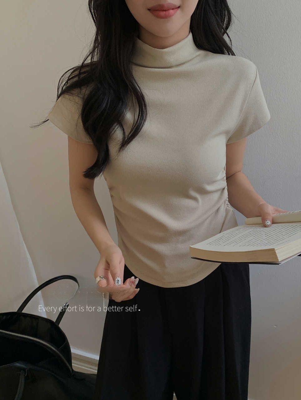 Half-high Collar Ultra-flattering Short Sleeve T-shirt 半高领超美体态短袖T*10 Colors